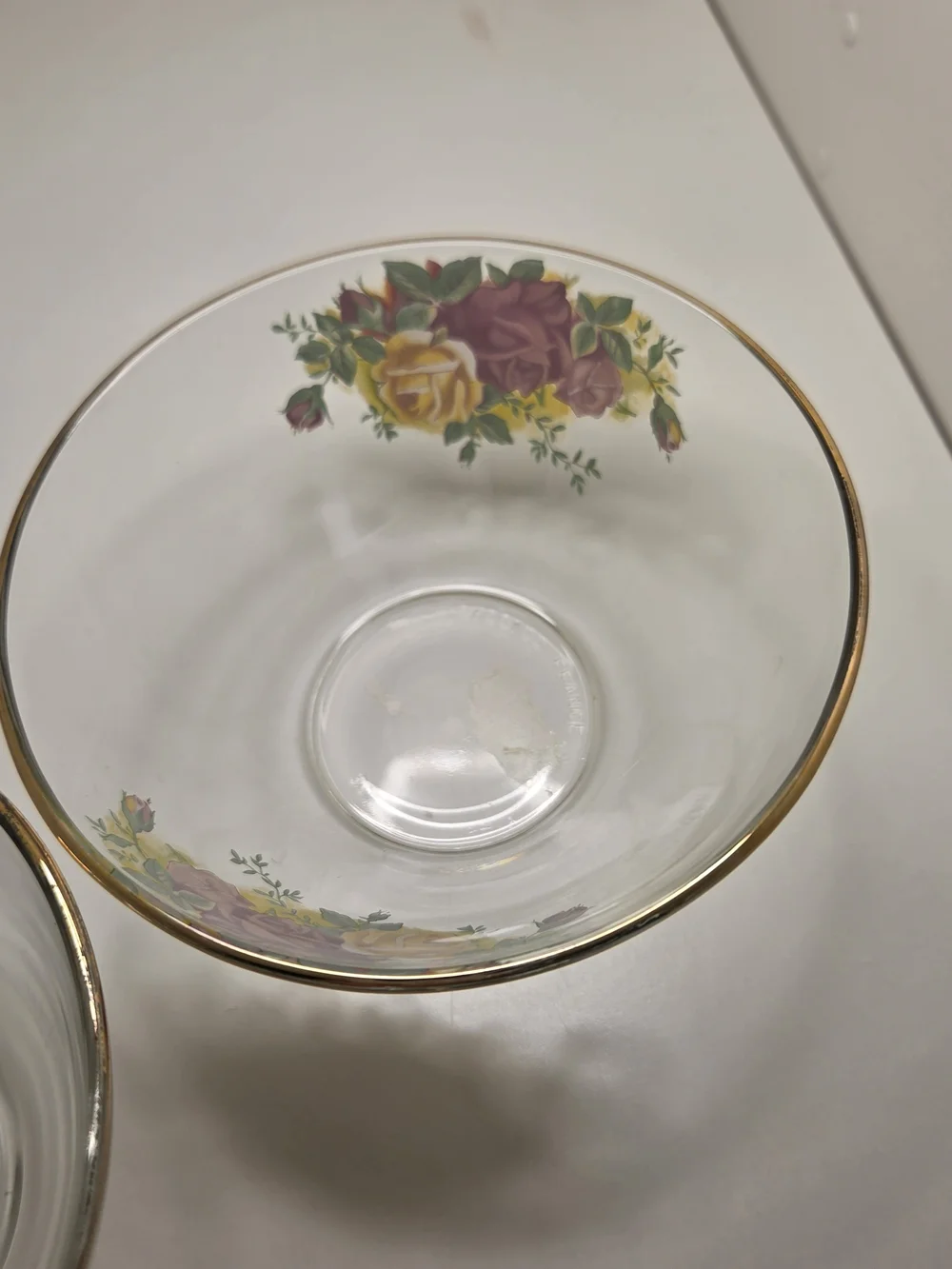 Arcoroc France Gold Rimmed Old Country Roses Clear Serving Bowls Set Of 3 Marked